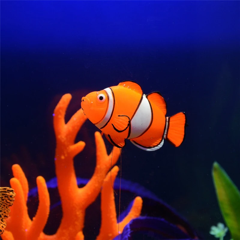 4 Glowing Aquarium Decor Simulation Ocean Tropical Fish Tank Landscaping Decorations Luminous Clownfish Guppies Angelfish