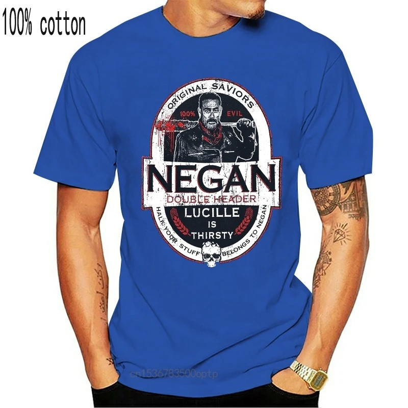 Мужская футболка Negan забавная с двойным заголовком Ходячие мертвецы необычная wo