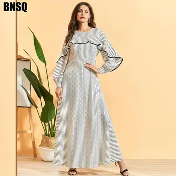 Muslim Abaya Striped Maxi Dress Pleated Bohemian Ethnic Kimono Robe Gowns Middle East Eid Ramadan Islamic Vestidos Verano Mujer 
Muslim Abaya Striped Maxi Dress Pleated Bohemian Ethnic Kimono Robe Gowns Middle East Eid Ramadan Islamic Vestidos Verano Mujer