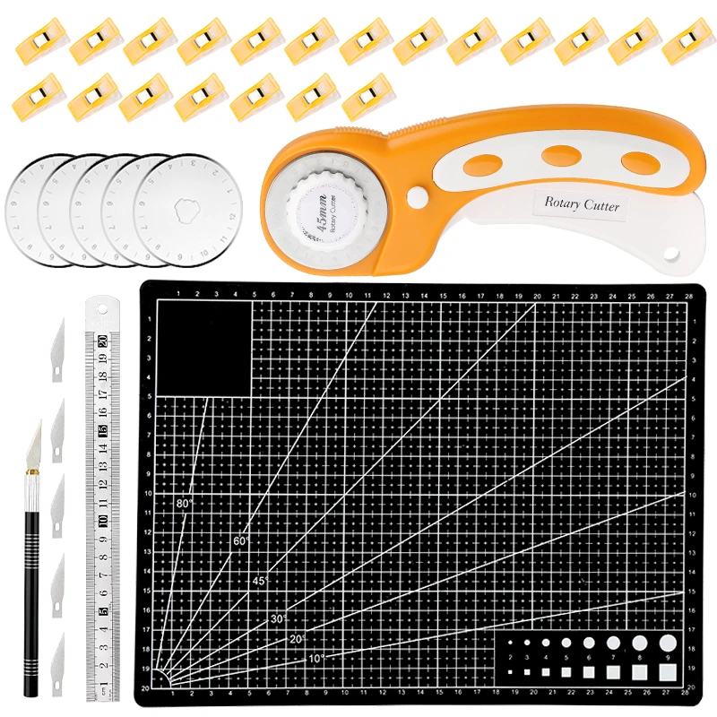 LMDZ Sewing Tools Rotary Cutter Set with Patchwork Ruler Blades Carving Knife and Clips Craft DIY Leather Cutting Tools
LMDZ Sewing Tools Rotary Cutter Set with Patchwork Ruler Blades Carving Knife and Clips Craft DIY Leather Cutting Tools