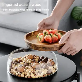 New Fruit Nut Storage Box Double Layer Candy Storage Box Glass Fruit Container With Wooden Lid For Home Kitchen Dropshipping
New Fruit Nut Storage Box Double Layer Candy Storage Box Glass Fruit Container With Wooden Lid For Home Kitchen Dropshipping