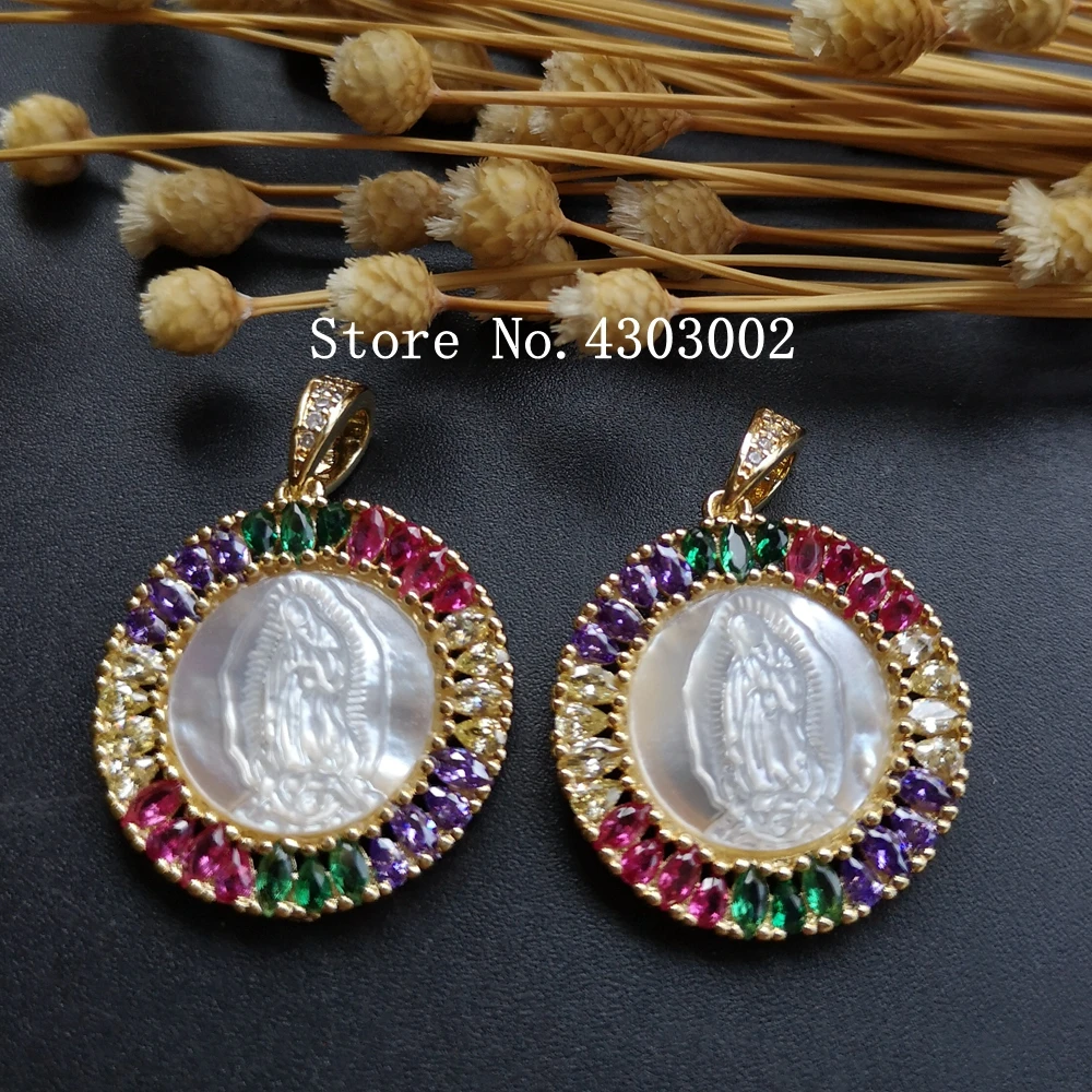10pcs/lot 24mm Natural AAA CZ Virgin of Guadalupe Mother of Pearl Shell Pendant Guadalupe Madonna Mother Pearl Shell MOP Charms
10pcs/lot 24mm Natural AAA CZ Virgin of Guadalupe Mother of Pearl Shell Pendant Guadalupe Madonna Mother Pearl Shell MOP Charms