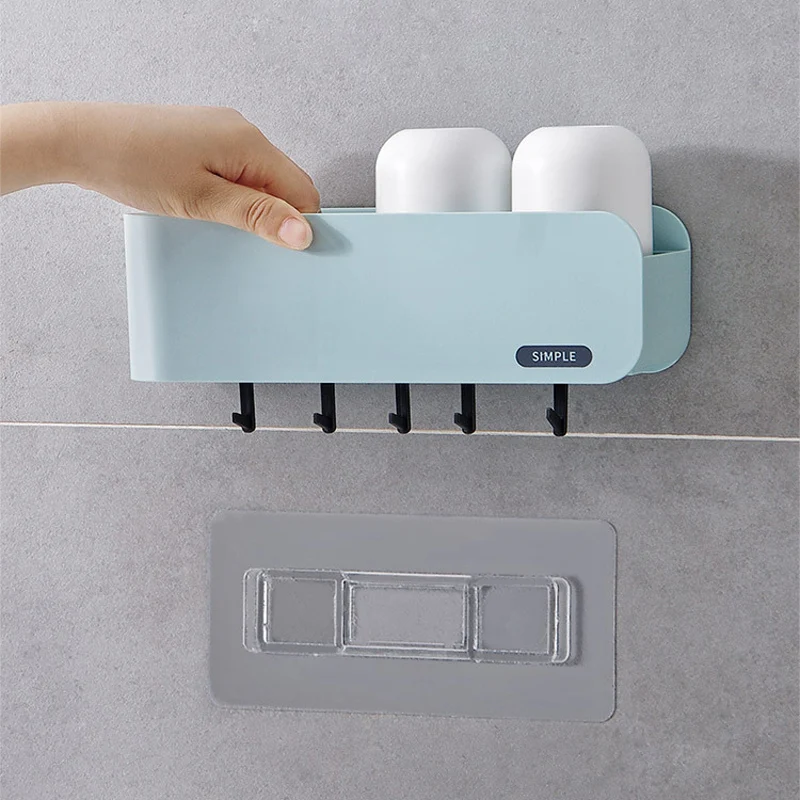 With 2 Cups Multifunction Punch-free Bathroom Shelf Bathroom Wash Rack Wall mounted Storage Rack With Hook
With 2 Cups Multifunction Punch-free Bathroom Shelf Bathroom Wash Rack Wall mounted Storage Rack With Hook