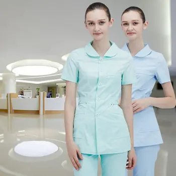 Korean Style Nurse Uniform Women Round Collar Pure Color Simple Hospital Laboratory Split Type Polyester Cotton Material Uniform
Korean Style Nurse Uniform Women Round Collar Pure Color Simple Hospital Laboratory Split Type Polyester Cotton Material Uniform