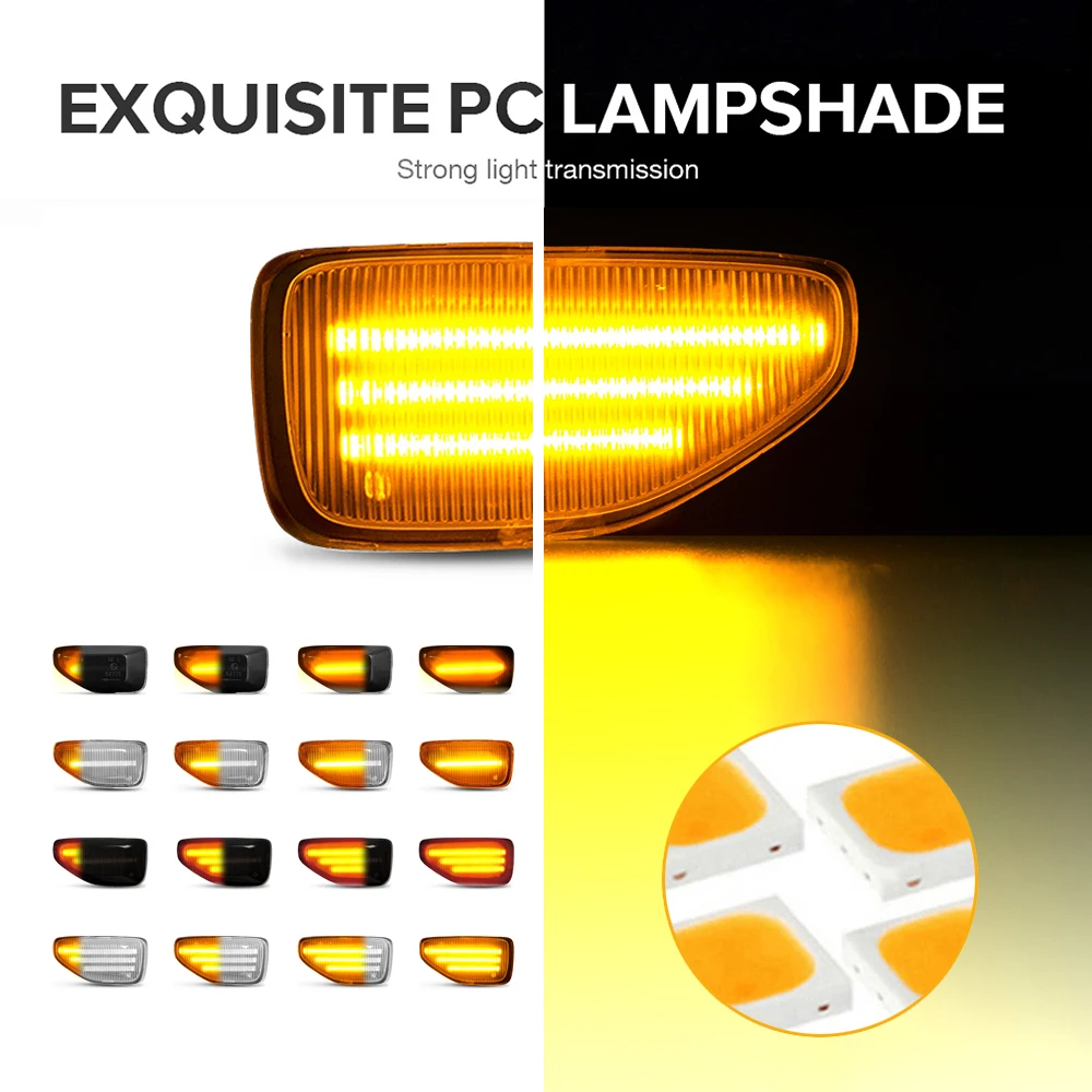 Generic 2x LED Dynamic Side Marker Turn Signal Light For Dacia Sandero