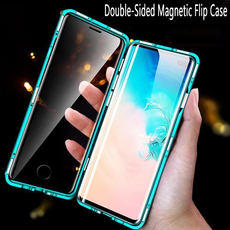 Двухсторонний магнитный металлический чехол для Samsung Galaxy S21 Ultra Plus A22 A32 A52 A72 A02S A51 A71