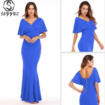 Skyyue Mermaid Dress V-Neck Sleeveless Ruffles Floor-Length Evening Dress 2019 Backless Zipper Short Sleeve Robe De Soiree YM046
Skyyue Mermaid Dress V-Neck Sleeveless Ruffles Floor-Length Evening Dress 2019 Backless Zipper Short Sleeve Robe De Soiree YM046