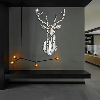 3D Mirror Surface Wall Sticker Deer Head Nordic Style Acrylic Wall Stickers Decal Decor Sun Home Mural Plastic
3D Mirror Surface Wall Sticker Deer Head Nordic Style Acrylic Wall Stickers Decal Decor Sun Home Mural Plastic