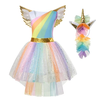 Rainbow Unicorn Dress for Girl Cosplay Costume Kids Tutu Flying Sleeve Party Halloween Christmas Princess Dresses Cute Cartoon
Rainbow Unicorn Dress for Girl Cosplay Costume Kids Tutu Flying Sleeve Party Halloween Christmas Princess Dresses Cute Cartoon
