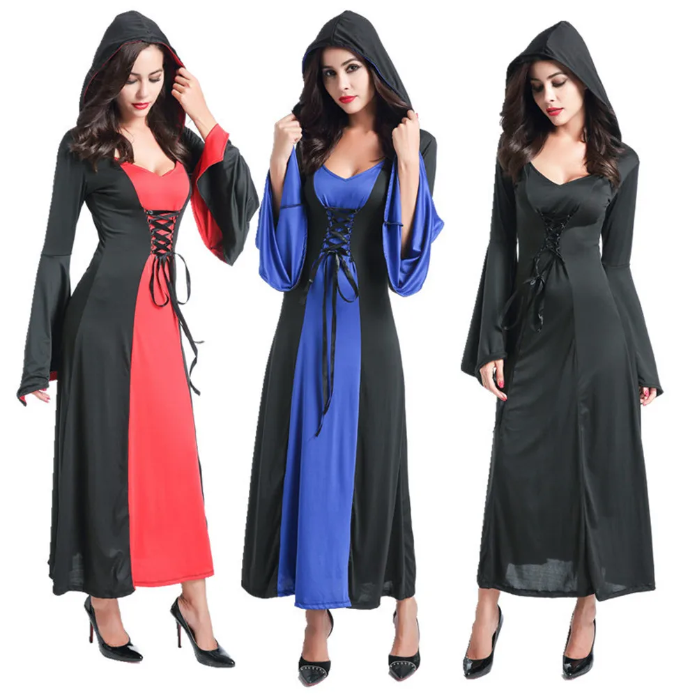 Cosplay Halloween Adult Vampire Maxi Dress Hooded Devil Dressed Medieval Victoria Women Party Cosplay Costume
Cosplay Halloween Adult Vampire Maxi Dress Hooded Devil Dressed Medieval Victoria Women Party Cosplay Costume