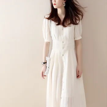 sight the long method for wind fabrics v-neck temperament accept waist A short-sleeved dress female nude in the summer
sight the long method for wind fabrics v-neck temperament accept waist A short-sleeved dress female nude in the summer