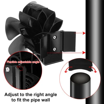 4 Blades Fireplace Wall Mounted Home Distribution Accessories Durable Small Stove Fan Quiet Aluminum Alloy Heat Powered Simple 
4 Blades Fireplace Wall Mounted Home Distribution Accessories Durable Small Stove Fan Quiet Aluminum Alloy Heat Powered Simple