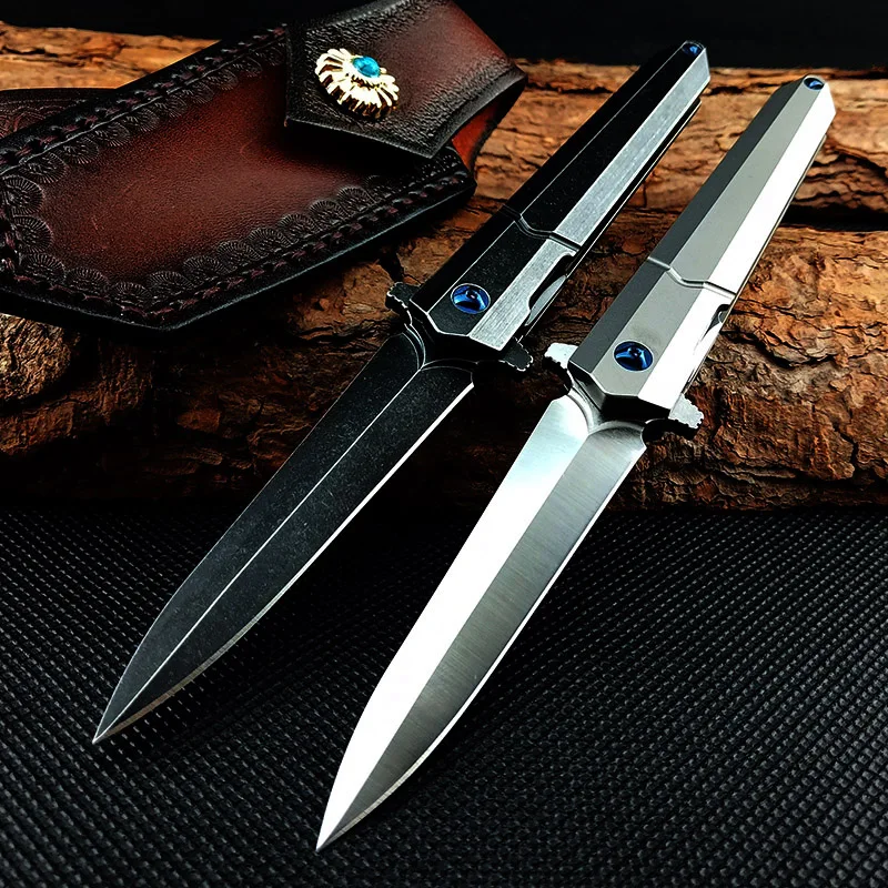 New Titanium alloy handle pocket folding knife Imported D2 Outdoor hunting survival edc tool portable Open quickly fruit knife
New Titanium alloy handle pocket folding knife Imported D2 Outdoor hunting survival edc tool portable Open quickly fruit knife