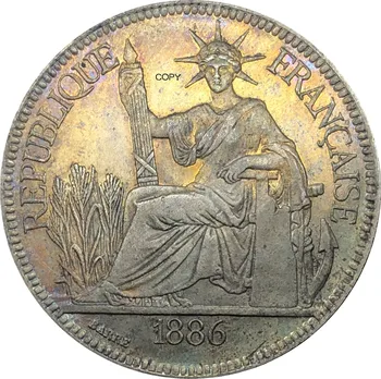 French Indochina 1886 A 1 Piastre Commerce Coin REPUBLIQUE FRANCAISE Cupronickel Silver Plated Copy Coins
French Indochina 1886 A 1 Piastre Commerce Coin REPUBLIQUE FRANCAISE Cupronickel Silver Plated Copy Coins