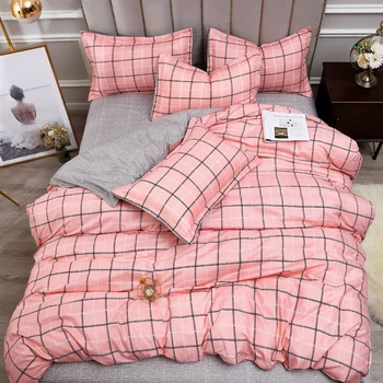 Pink grid duvet cover 220x240 Pillowcase 3pcs,200x200 comforter,150x200 quilt cover queen king double single size bedding set
Pink grid duvet cover 220x240 Pillowcase 3pcs,200x200 comforter,150x200 quilt cover queen king double single size bedding set