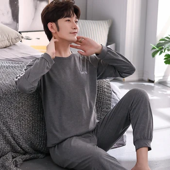 Large size 3XL new 2020 spring men's pajamas long sleeve men's pajamas suit men's cotton pajamas men's suit home service
Large size 3XL new 2020 spring men's pajamas long sleeve men's pajamas suit men's cotton pajamas men's suit home service