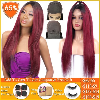 brazilian wig straight 4x4 lace closure wig T1b/99j Burgundy ombre honey blonde human hair wigs for women non-remy 150% Density 
brazilian wig straight 4x4 lace closure wig T1b/99j Burgundy ombre honey blonde human hair wigs for women non-remy 150% Density