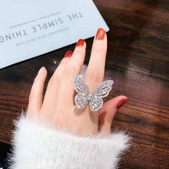 Shiny Side New Fashion Brand Jewelry Zirconia Butterfly Engagement Rings for Women Gift Adjustable Open Wedding Rings
Shiny Side New Fashion Brand Jewelry Zirconia Butterfly Engagement Rings for Women Gift Adjustable Open Wedding Rings