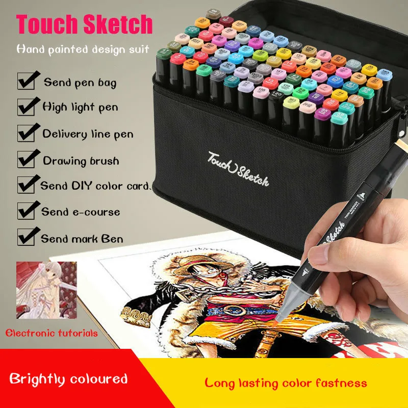 TouchSketch oilbased two-end hand-painted design set students color marker gift set 30/40/60/80/168 skin color marker sakura
TouchSketch oilbased two-end hand-painted design set students color marker gift set 30/40/60/80/168 skin color marker sakura