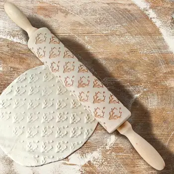 Christmas Wooden Rolling Pin Embossing Baking Cookies Noodle Biscuit Fondant Cake Engraved Roller Reindeer Snowflake рождество
Christmas Wooden Rolling Pin Embossing Baking Cookies Noodle Biscuit Fondant Cake Engraved Roller Reindeer Snowflake рождество