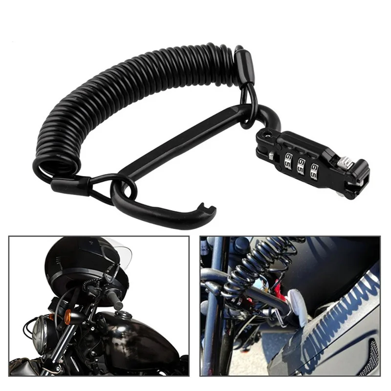 

Motorcycle Helmet Lock & Tough Combination PIN Locking Carabiner Device Motorbike Bike Helmet Lock Car-Styling Hanging Hook