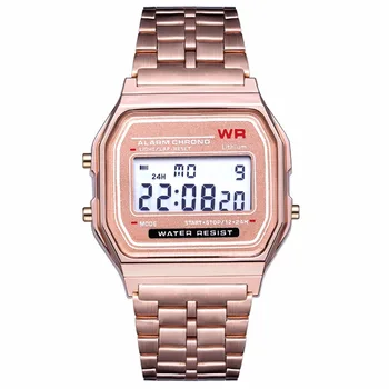 Women's Digital watch Rose Gold Vintage Stainless steel Watch For Women LED Sports Wristwatches Electronic Digital Watch Relojes 
Women's Digital watch Rose Gold Vintage Stainless steel Watch For Women LED Sports Wristwatches Electronic Digital Watch Relojes