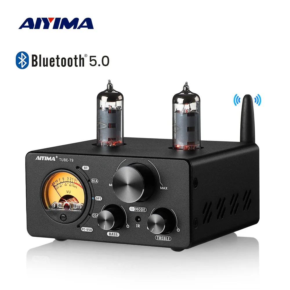 Фото AIYIMA аудио T9 100 Вт HiFi Bluetooth 5 0 вакуумный трубчатый усилитель USB DAC стереоприемник