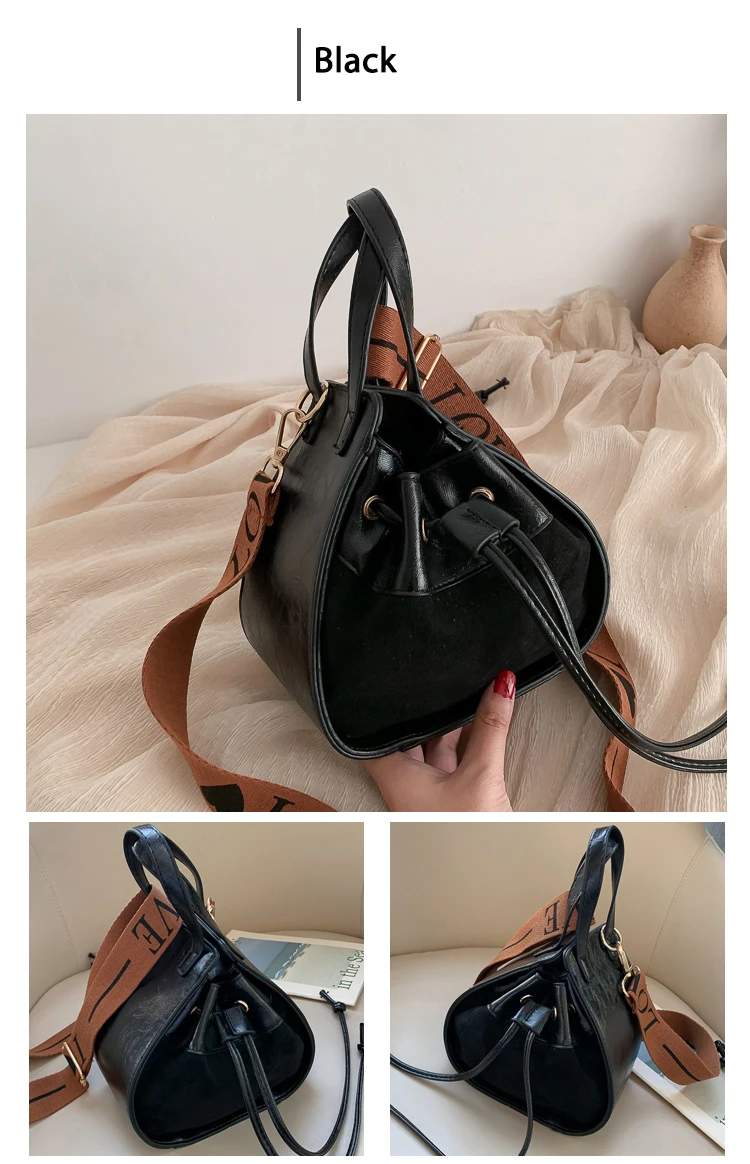 vintage casual buckets bag for women designer letter shoulder bags luxury pu leather drawstring crossbody bag lady small purses vintage casual buckets bag for women designer letter shoulder bags luxury pu leather drawstring crossbody bag lady small purses