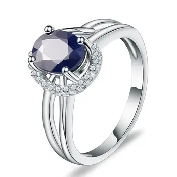 Gem's Ballet 1.66Ct Natural Blue Sapphire Gemstone Ring 925 Sterling Silver Classic Wedding Band Rings For Women Fine Jewelry 
Gem's Ballet 1.66Ct Natural Blue Sapphire Gemstone Ring 925 Sterling Silver Classic Wedding Band Rings For Women Fine Jewelry