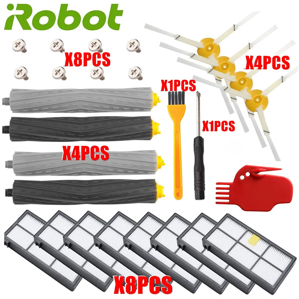 Replenishement Kit for iRobot Roomba 805 860 870 871 880 890 960 980 Vacuum Accessories, Parts Extractors Filters Side Brushes
Replenishement Kit for iRobot Roomba 805 860 870 871 880 890 960 980 Vacuum Accessories, Parts Extractors Filters Side Brushes