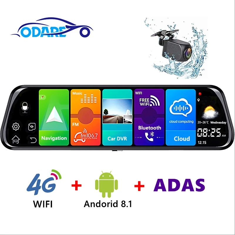 Odare 10" Dash cam Touch screen HD 1080P Stream Rear View Mirror car cameras DVR Cycle Recording Night Vision Dual Lens G-sensor
Odare 10" Dash cam Touch screen HD 1080P Stream Rear View Mirror car cameras DVR Cycle Recording Night Vision Dual Lens G-sensor