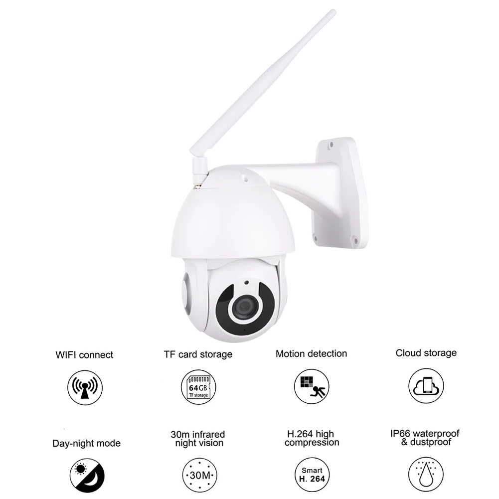 HD 1080P IP Camera PTZ Wifi Camera Outdoor Auto Tracking Cloud CCTV Home Security IP Camera 2MP Zoom Audio Speed Dome Camera
HD 1080P IP Camera PTZ Wifi Camera Outdoor Auto Tracking Cloud CCTV Home Security IP Camera 2MP Zoom Audio Speed Dome Camera