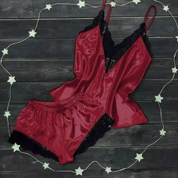 2PC Fashion Pajamas For Women Summer Sexy Satin Lace Silk Lingerie Nightdress Pajamas Camisole Trousers Sleepwear Set mujer K56
2PC Fashion Pajamas For Women Summer Sexy Satin Lace Silk Lingerie Nightdress Pajamas Camisole Trousers Sleepwear Set mujer K56