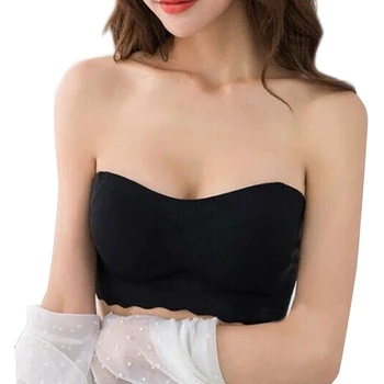 Ladies New Tube Tops Black/White/Apricot Solid Color Ice Silk Strapless Non-slip Underwear Push Up Wirefree Bra Tube Tops
Ladies New Tube Tops Black/White/Apricot Solid Color Ice Silk Strapless Non-slip Underwear Push Up Wirefree Bra Tube Tops