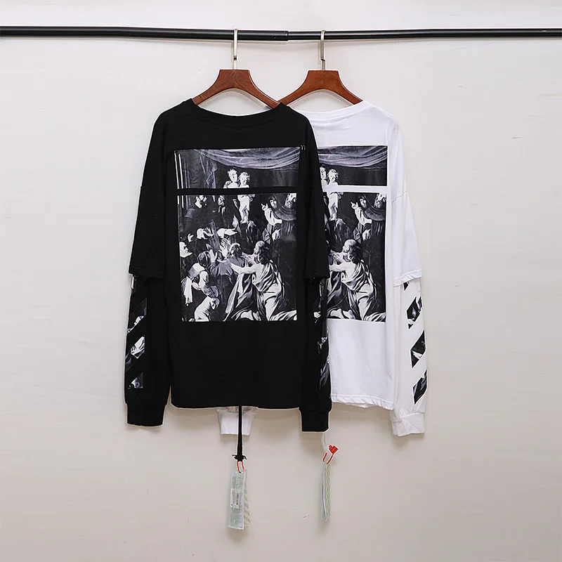2020 New Style Europe And America Popular Brand Ow Oil Painting Printed Crew Neck Mock Two-Piece Long Sleeve Men's
2020 New Style Europe And America Popular Brand Ow Oil Painting Printed Crew Neck Mock Two-Piece Long Sleeve Men's
