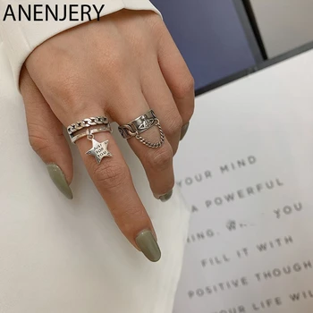 ANENJERY Trendy Universe Saturn Star Tassel Thai Silver Color Ring Lock Chain Open Finger Ring For Women S-R657
ANENJERY Trendy Universe Saturn Star Tassel Thai Silver Color Ring Lock Chain Open Finger Ring For Women S-R657