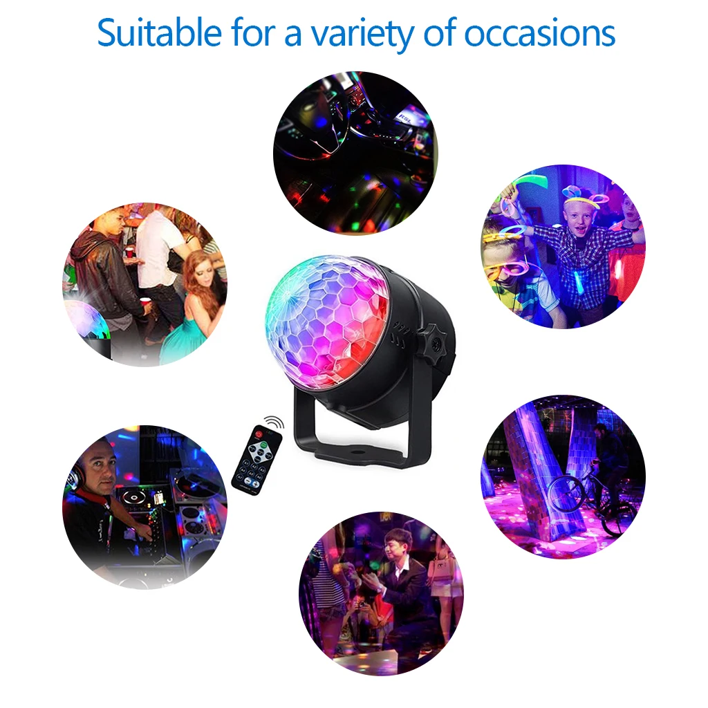 Sound Activated Rotating DJ Disco Party Lights 3W RGB LED Strobe Light Mini Magic Ball Colorful Light Bar Club Stage Effect Lamp
Sound Activated Rotating DJ Disco Party Lights 3W RGB LED Strobe Light Mini Magic Ball Colorful Light Bar Club Stage Effect Lamp
