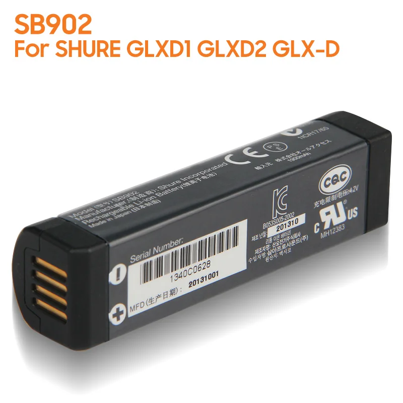 Original Replacement Battery SB902 For SHURE GLXD2 GLXD1 GLX-D Authentic Battery 1900mAh
Original Replacement Battery SB902 For SHURE GLXD2 GLXD1 GLX-D Authentic Battery 1900mAh