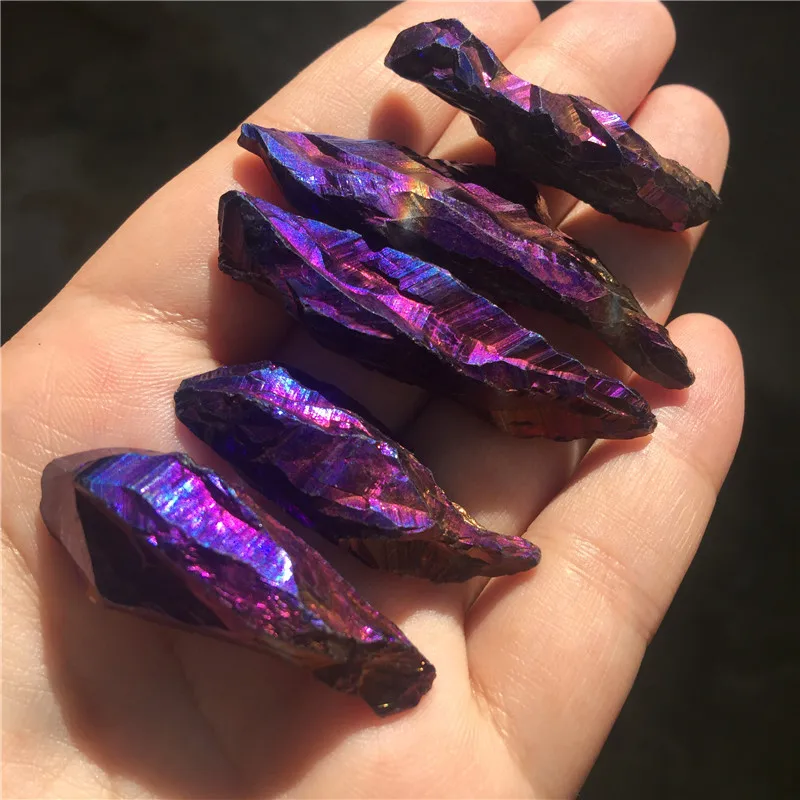 5Pcs Beautiful Colorful Electroplating crystal original stone natural crystal ore specimen stone ornaments pendant DIY as gift
5Pcs Beautiful Colorful Electroplating crystal original stone natural crystal ore specimen stone ornaments pendant DIY as gift