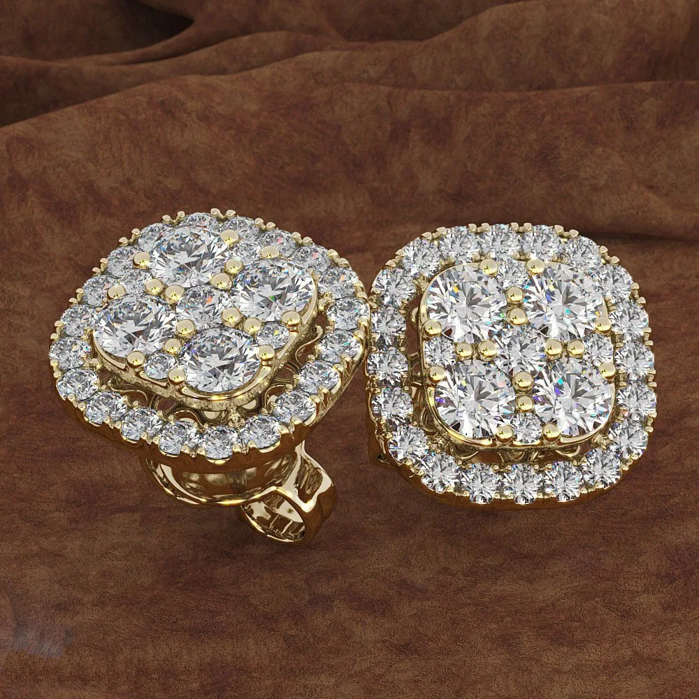 

Изысканные женские серебряные серьги-гвоздики с кристаллами из циркония, классические квадратные, восемь сердец, восемь стрел, серьги-гвоздики, ювелирные изделия, подарки