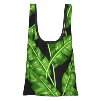 Tropical Banana Leaves Eco Shopping Bag Fashion Foldable Reusable Tote Folding Pouch Convenient Storage Bag 
Tropical Banana Leaves Eco Shopping Bag Fashion Foldable Reusable Tote Folding Pouch Convenient Storage Bag