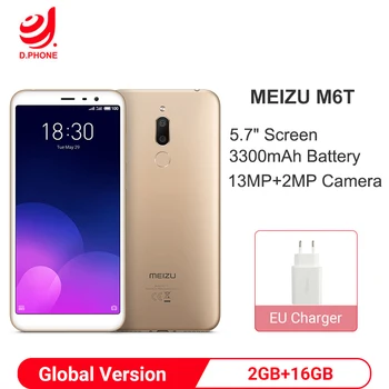 

Meizu M6T 2GB 16GB Global Version Octa Core Smartphone Dual Carema 5.7" Full Display Cell phone 3300mAh Battery Fingerprint ID