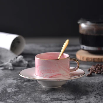 250ml Nordic Luxury Phnom Penh Ceramic Marble Pattern Coffee Cup Saucer Set with Spoon English Afternoon Tea Tea Set Coffee Mug
250ml Nordic Luxury Phnom Penh Ceramic Marble Pattern Coffee Cup Saucer Set with Spoon English Afternoon Tea Tea Set Coffee Mug
