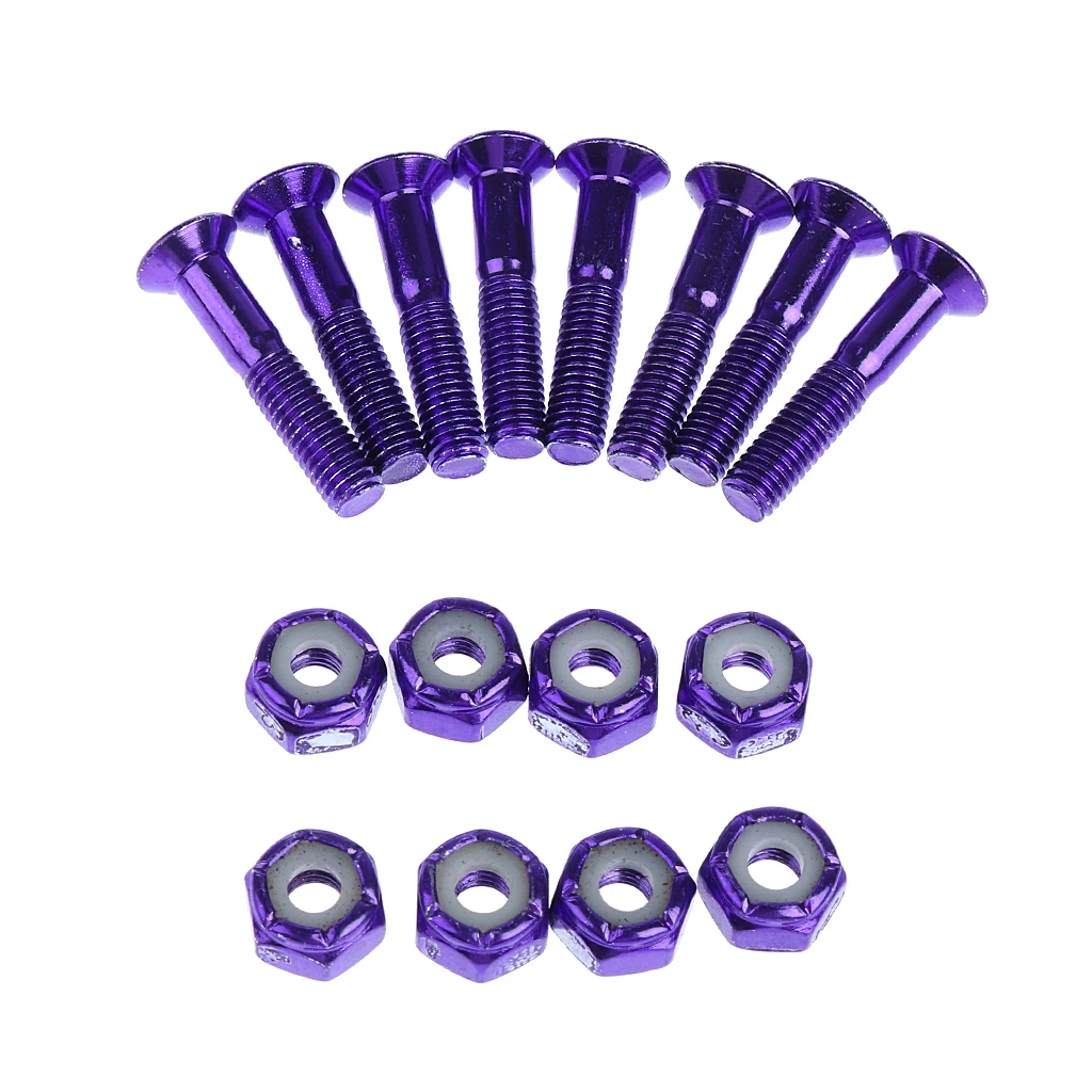 8 pieces Sturdy Replace Skateboard Truck Hardware Set Longboard Screws Bolts 8 pieces Sturdy Replace Skateboard Truck Hardware Set Longboard Screws Bolts