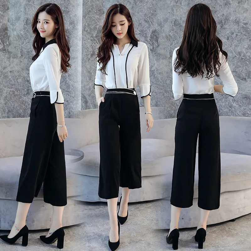 Summer Large Size Chiffon Shirt with High-waisted Loose Pants Hong Kong Flavor Fashionable Set Korean-style Elegant Women's Two- 
Summer Large Size Chiffon Shirt with High-waisted Loose Pants Hong Kong Flavor Fashionable Set Korean-style Elegant Women's Two-
