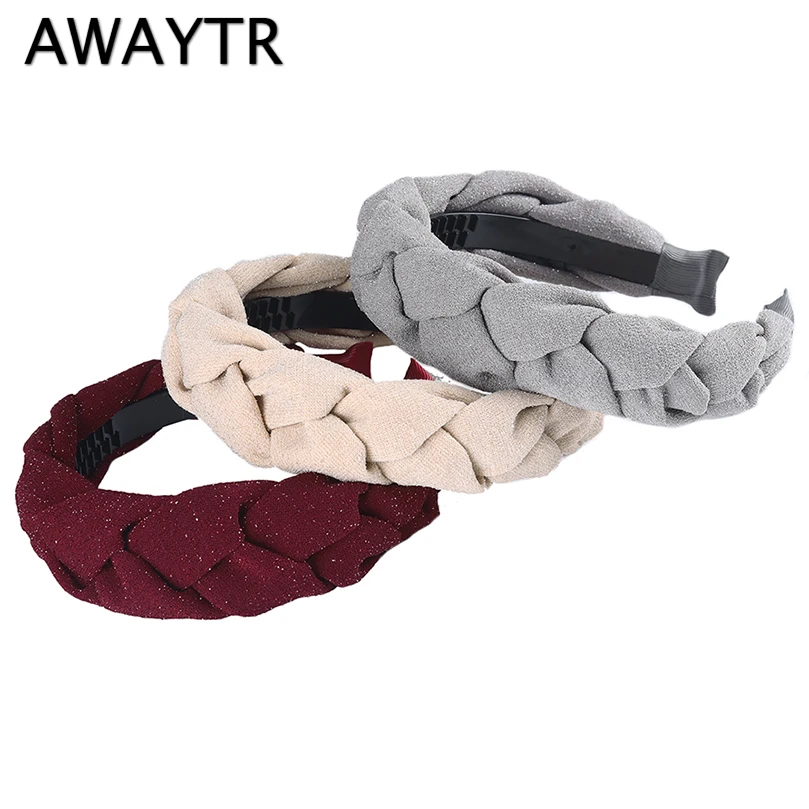 AWAYTR Solid Color Knot Braid Headband for Women Shining Fabric Hair Loop Ladies Fashion Bezel Headwear Female Hair Accessories
AWAYTR Solid Color Knot Braid Headband for Women Shining Fabric Hair Loop Ladies Fashion Bezel Headwear Female Hair Accessories