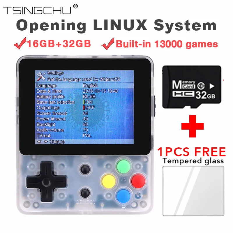 TSINGO LDK Game Console Linux System 16GB/48GB Memory 2.6inch Screen Built in 1000+ Games inside Retro Handheld Mini Game Player
TSINGO LDK Game Console Linux System 16GB/48GB Memory 2.6inch Screen Built in 1000+ Games inside Retro Handheld Mini Game Player