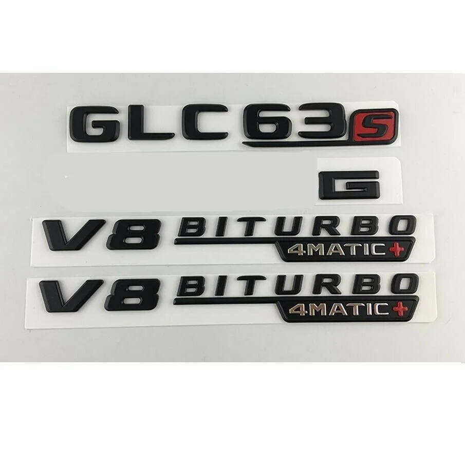 Черный GLC63s Для AMG V8 BITURBO 4matic + багажник значок на крыло логотипы марок машин |