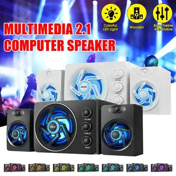 Multimedia 2.1 Desktop Computer Speaker with Colorful LED Light Heavy Bass Stereo Subwoofer USB Power Supply For PC Laptop Phone
Multimedia 2.1 Desktop Computer Speaker with Colorful LED Light Heavy Bass Stereo Subwoofer USB Power Supply For PC Laptop Phone
