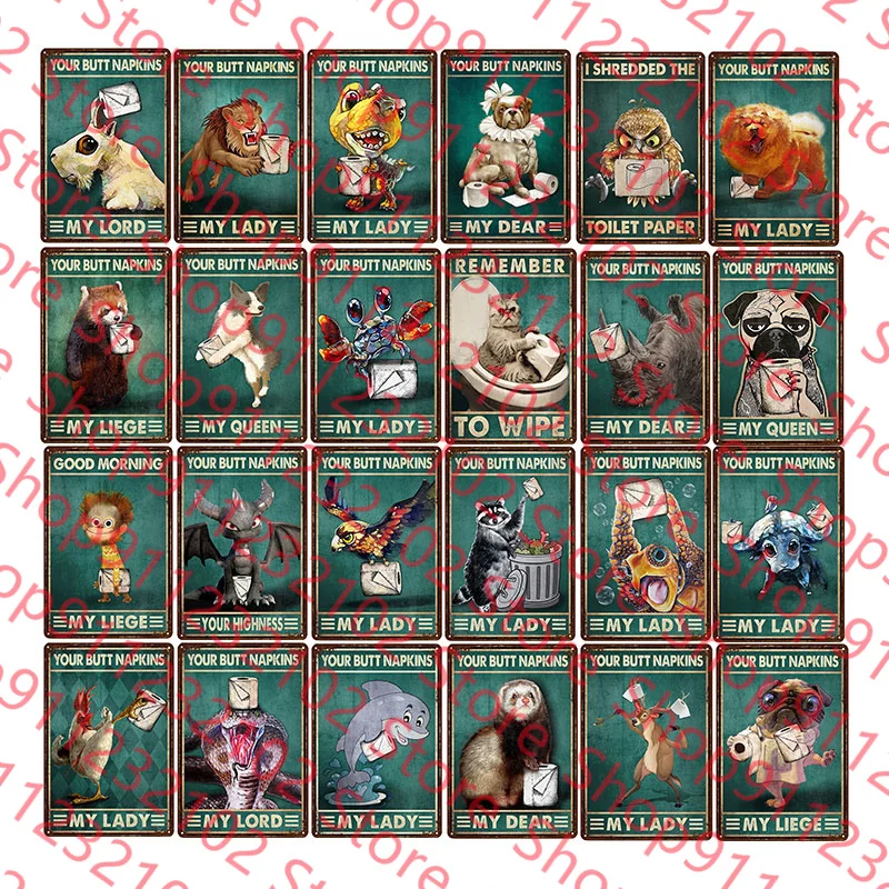 Animal Metal Sign Your Butt Napkins My Lord Vintage Bathroom Tin Signs My Lord Wall Decor Art Wall Plate Poster Wall Plaque
Animal Metal Sign Your Butt Napkins My Lord Vintage Bathroom Tin Signs My Lord Wall Decor Art Wall Plate Poster Wall Plaque